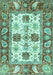 Machine Washable Abstract Turquoise Modern Area Rugs, wshabs2977turq