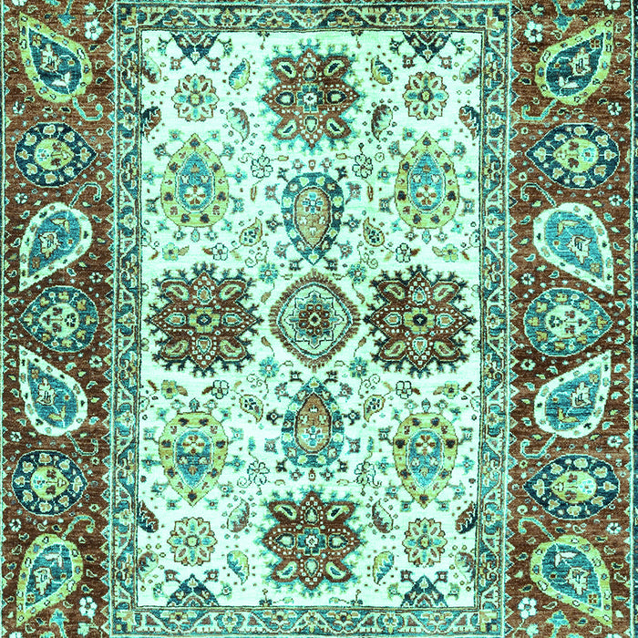 Machine Washable Abstract Turquoise Modern Area Rugs, wshabs2977turq