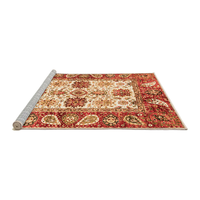 Sideview of Machine Washable Abstract Orange Modern Area Rugs, wshabs2977org