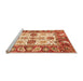 Sideview of Machine Washable Abstract Orange Modern Area Rugs, wshabs2977org