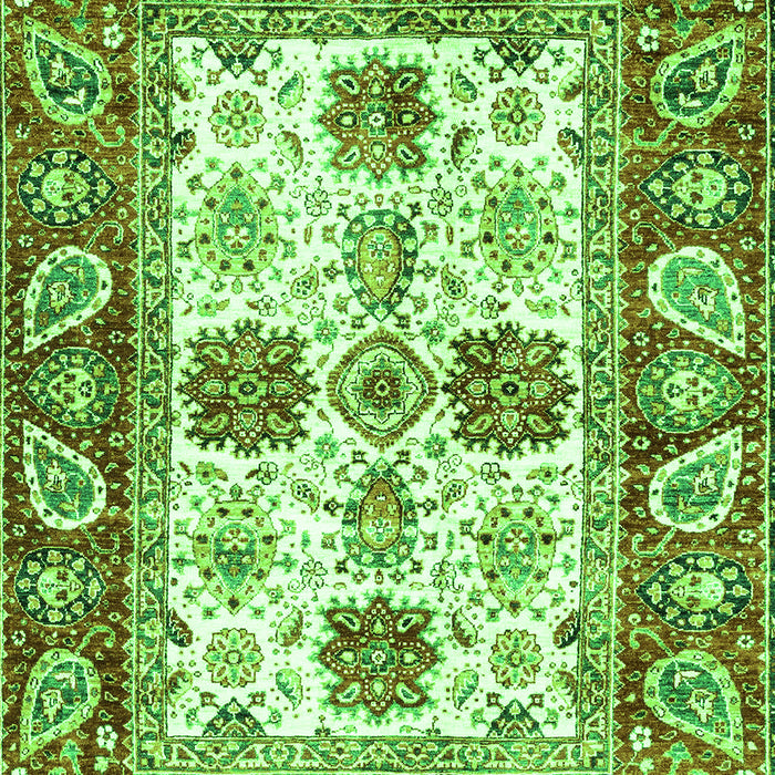 Machine Washable Abstract Green Modern Area Rugs, wshabs2977grn