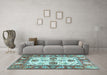 Machine Washable Abstract Light Blue Modern Rug in a Living Room, wshabs2977lblu