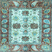 Square Machine Washable Abstract Light Blue Modern Rug, wshabs2977lblu