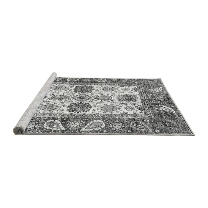 Sideview of Machine Washable Abstract Gray Modern Rug, wshabs2977gry