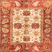 Square Abstract Orange Modern Rug, abs2977org