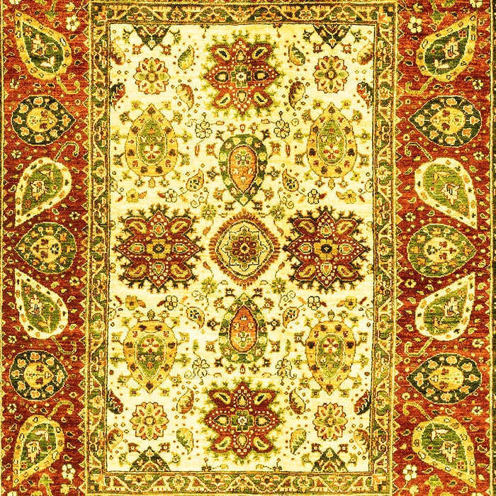 Abstract Yellow Modern Rug, abs2977yw
