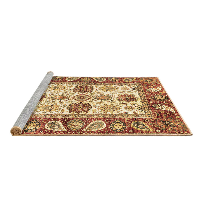 Sideview of Machine Washable Abstract Brown Modern Rug, wshabs2977brn