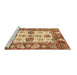 Sideview of Machine Washable Abstract Brown Modern Rug, wshabs2977brn