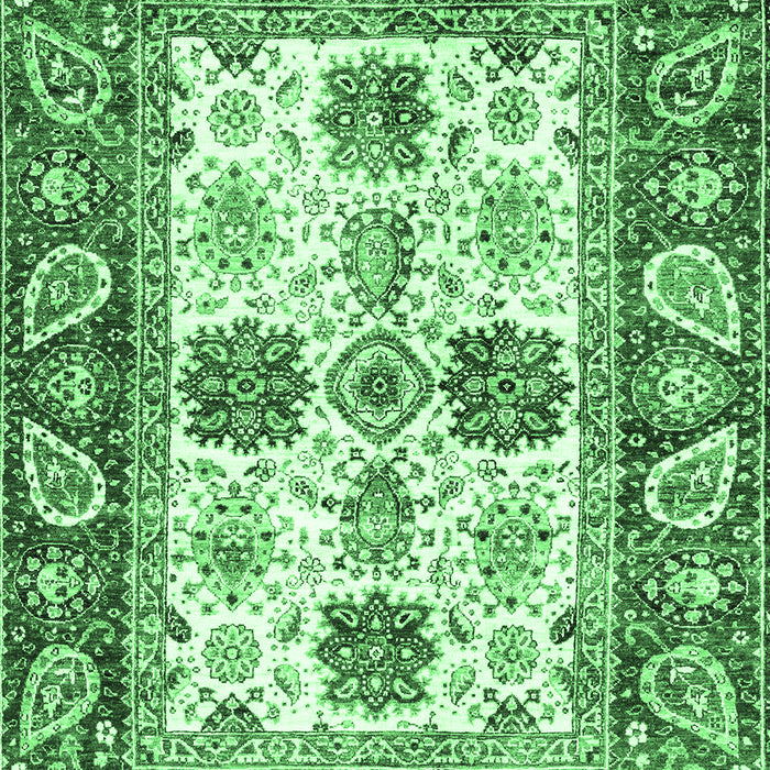 Machine Washable Abstract Emerald Green Modern Area Rugs, wshabs2977emgrn