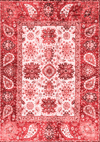 Abstract Red Modern Rug, abs2977red