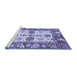 Sideview of Machine Washable Abstract Blue Modern Rug, wshabs2977blu