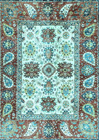 Abstract Light Blue Modern Rug, abs2977lblu