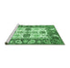 Sideview of Machine Washable Abstract Emerald Green Modern Area Rugs, wshabs2977emgrn