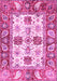 Machine Washable Abstract Pink Modern Rug, wshabs2977pnk