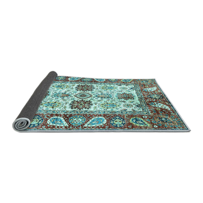 Sideview of Abstract Light Blue Modern Rug, abs2977lblu