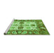 Sideview of Machine Washable Abstract Green Modern Area Rugs, wshabs2977grn