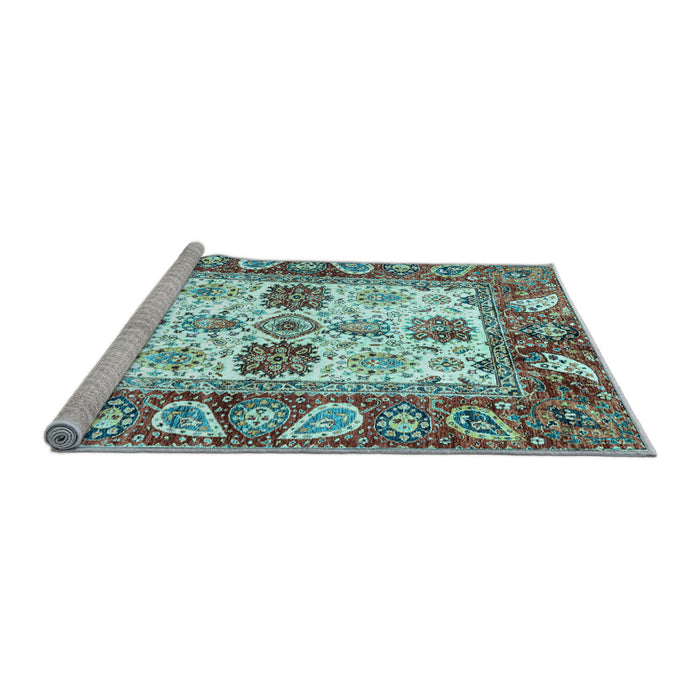 Sideview of Machine Washable Abstract Light Blue Modern Rug, wshabs2977lblu