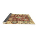 Sideview of Abstract Chrome Gold Yellow Modern Rug, abs2978