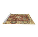 Sideview of Machine Washable Abstract Chrome Gold Yellow Rug, wshabs2978