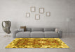 Machine Washable Abstract Yellow Modern Rug in a Living Room, wshabs2978yw