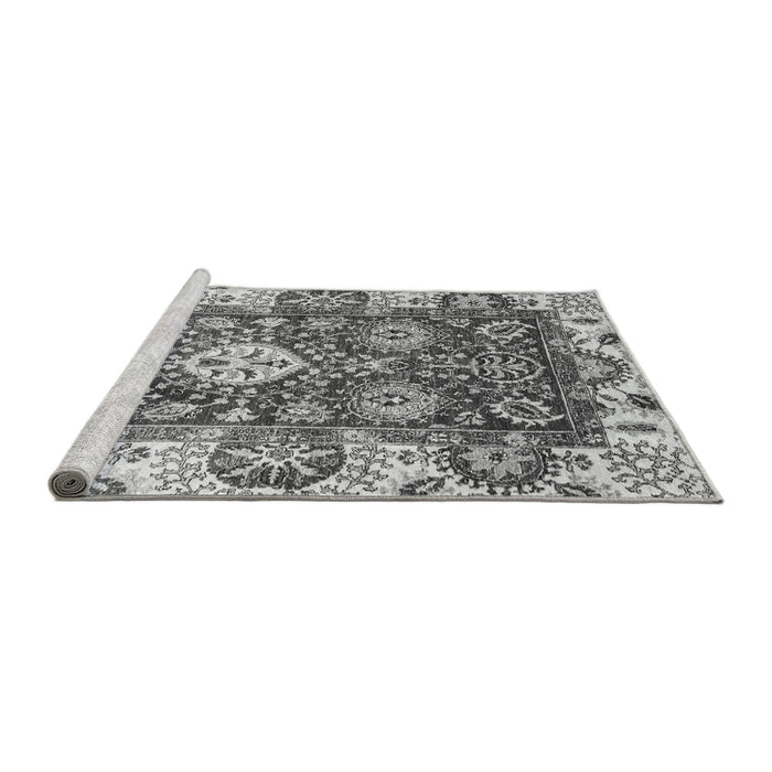 Sideview of Machine Washable Abstract Gray Modern Rug, wshabs2978gry