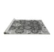 Sideview of Machine Washable Abstract Gray Modern Rug, wshabs2978gry