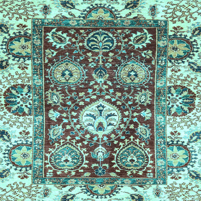 Square Abstract Light Blue Modern Rug, abs2978lblu