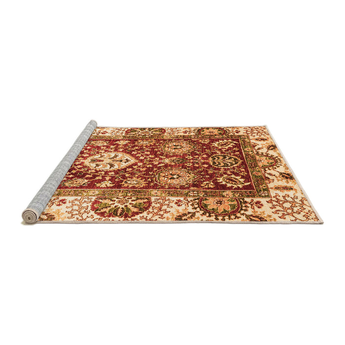 Sideview of Machine Washable Abstract Orange Modern Area Rugs, wshabs2978org