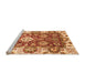 Sideview of Machine Washable Abstract Orange Modern Area Rugs, wshabs2978org