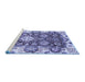 Sideview of Machine Washable Abstract Blue Modern Rug, wshabs2978blu