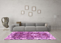 Machine Washable Abstract Purple Modern Rug, wshabs2978pur