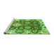 Sideview of Machine Washable Abstract Green Modern Area Rugs, wshabs2978grn