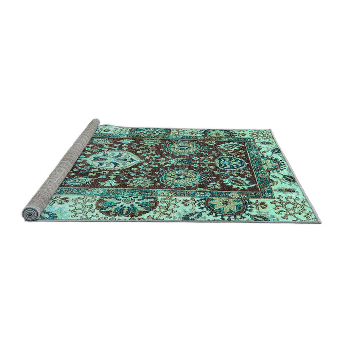 Sideview of Machine Washable Abstract Light Blue Modern Rug, wshabs2978lblu