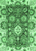 Machine Washable Abstract Emerald Green Modern Area Rugs, wshabs2978emgrn