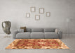 Machine Washable Abstract Orange Modern Area Rugs in a Living Room, wshabs2978org