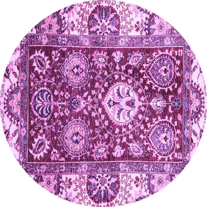 Round Abstract Purple Modern Rug, abs2978pur