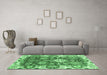 Machine Washable Abstract Emerald Green Modern Area Rugs in a Living Room,, wshabs2978emgrn