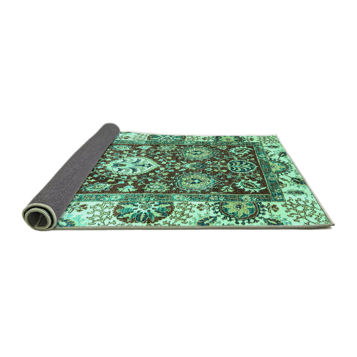 Sideview of Abstract Turquoise Modern Rug, abs2978turq