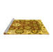 Sideview of Machine Washable Abstract Yellow Modern Rug, wshabs2978yw