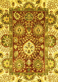 Abstract Yellow Modern Rug, abs2978yw