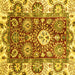 Square Abstract Yellow Modern Rug, abs2978yw