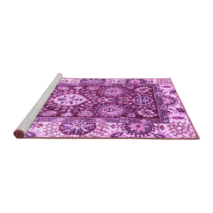 Sideview of Machine Washable Abstract Purple Modern Area Rugs, wshabs2978pur