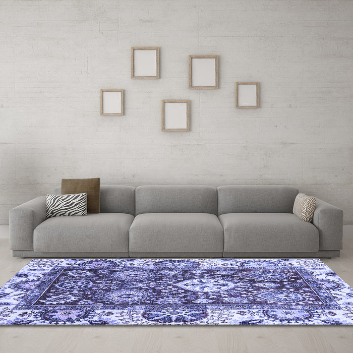 Machine Washable Abstract Blue Modern Rug in a Living Room, wshabs2978blu