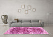 Machine Washable Abstract Pink Modern Rug in a Living Room, wshabs2978pnk