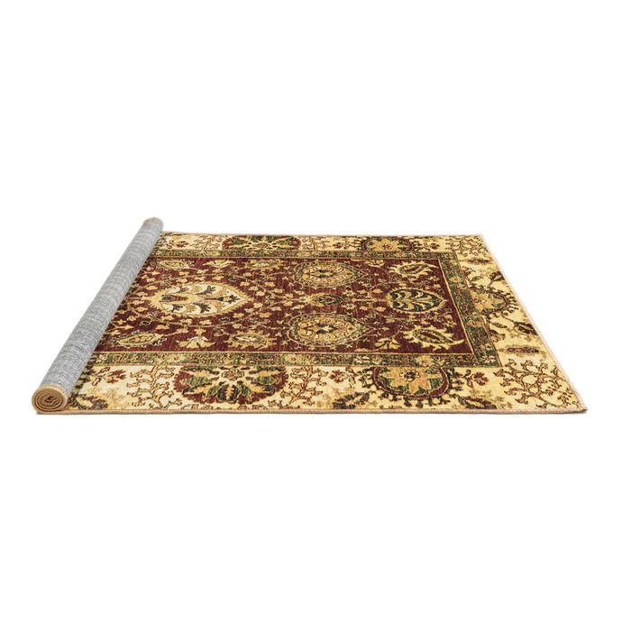Sideview of Machine Washable Abstract Brown Modern Rug, wshabs2978brn