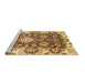 Sideview of Machine Washable Abstract Brown Modern Rug, wshabs2978brn