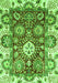 Machine Washable Abstract Green Modern Area Rugs, wshabs2978grn