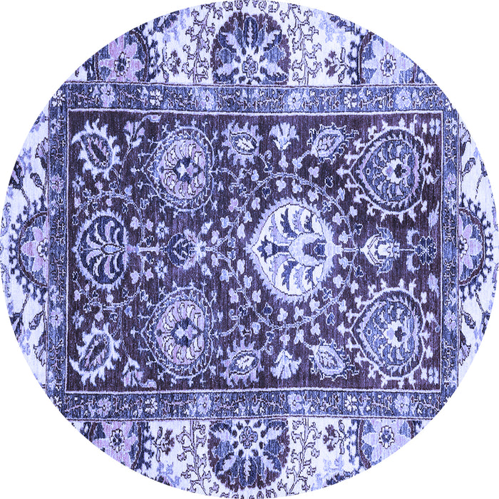 Round Abstract Blue Modern Rug, abs2978blu