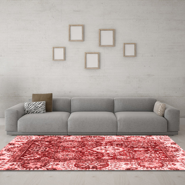 Modern Red Washable Rugs
