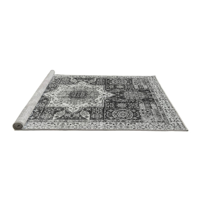 Sideview of Machine Washable Abstract Gray Modern Rug, wshabs2979gry